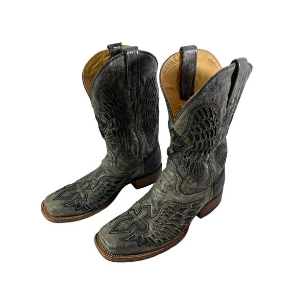 Corral Other - Corral Blue Leather Cowboy Boots Vintage Size 9.5 D